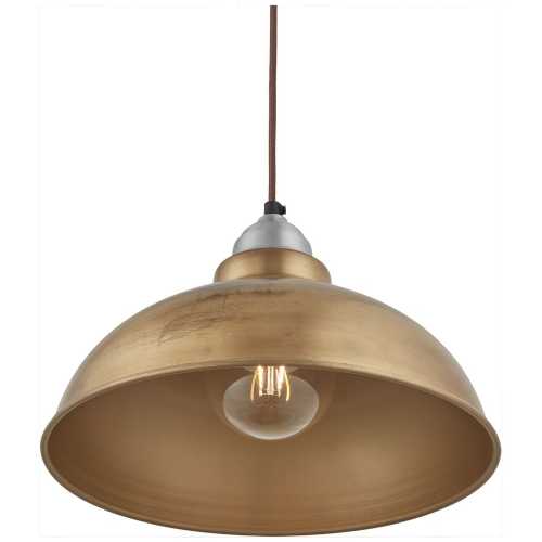 Industville Old Factory Pendant Light 12 Inch Brass Naken Interiors